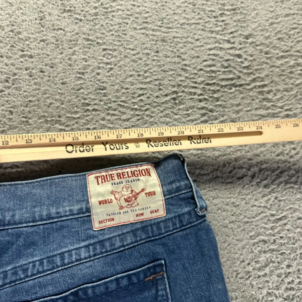 True Religion Rocco Jeans Mens 40x32 Blue Cotton Denim Skinny Relaxed Stretch